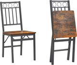 Rpuzonier Folding Dining Chairs Set of 2, Foldable Wood Kitchen Chairs with Metal Frame, Retro Folding Chair Portable and Assembled Folding Kitchen Chair for Apartment, Small Space (Set of 2) Rpuzonier