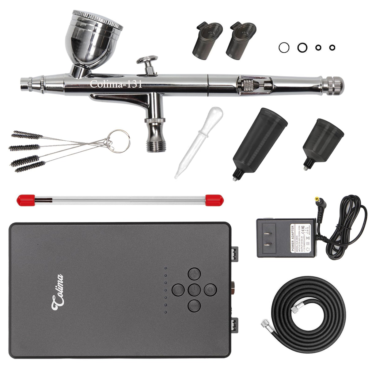 Colima 2025 Upgrade 55psi Airbrush Kit - Double Action Airbrush & Mini Compressor with Accessories - for Painting, Makeup, Models, Nail Art - Beginners & Professionals Colima