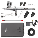 Colima 2025 Upgrade 55psi Airbrush Kit - Double Action Airbrush & Mini Compressor with Accessories - for Painting, Makeup, Models, Nail Art - Beginners & Professionals Colima