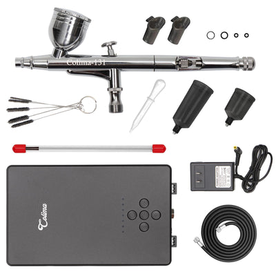 Colima 2025 Upgrade 55psi Airbrush Kit - Double Action Airbrush & Mini Compressor with Accessories - for Painting, Makeup, Models, Nail Art - Beginners & Professionals