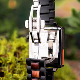 2win Engraved Wooden Watches Nameplate Custom for Men Unique Alloy & Wood Design Watch Personalized Gifts for Husband Men Boyfriend (Customize-1) 2win