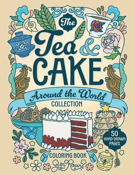 The Tea & Cake Around the World Collection Coloring Book WoodArtSupply