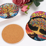 igoodom 8 Pcs Tree of Life Diamond Art Coasters Kit with Holder, DIY Tree Diamond Painting Coasters for Beginners Adults, Non Slip Diamond Art Kits Craft Supplies 4x4inch igoodom