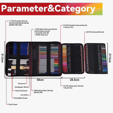 FPGFIIVO 101 Pieces Colored Pencils Set Pro Art Supplies and Sketching Kit, with Sketchbook, Professional Vibrant Artists Coloring Pencils, Advanced Drawing Set for Artists Adults Teens Beginner FPGFIIVO