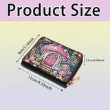 C'eitura 2PCS Tree House Gnome Diamond Art Painting Card Holder & Change Purse Set, Enchanted Forest RFID Blocking Wallet, Fairy Tale Compact Organizer with Zipper for Gnome Lovers C'eitura
