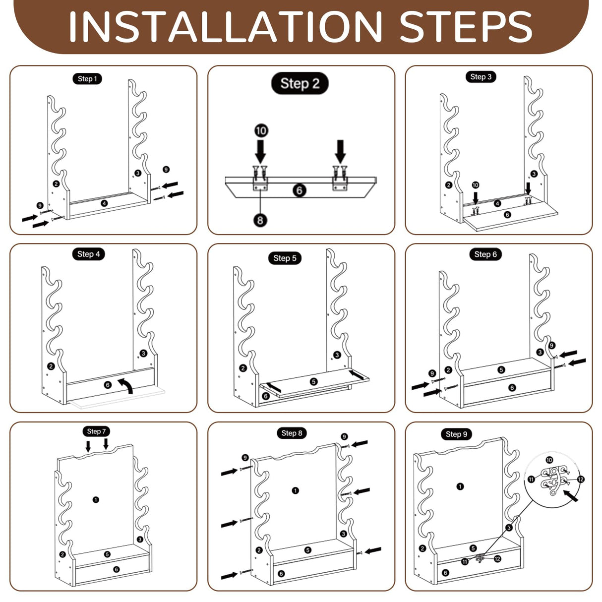 Yuntau Four Gun Wooden Gun Display Rack with Cabinet Storage Compartment for Gun Accessories Gun Rack for Wall Gun Wall Mount Wall Gun Racks for Rifle Home Gun Racks with Soft Pad Deer Pattern Yuntau