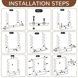 Yuntau Four Gun Wooden Gun Display Rack with Cabinet Storage Compartment for Gun Accessories Gun Rack for Wall Gun Wall Mount Wall Gun Racks for Rifle Home Gun Racks with Soft Pad Deer Pattern Yuntau