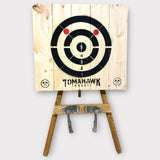Tomahawk Targets - Large 4 Ring Wooden Axe and Knife Throwing Tripod Target Board and Stand, 4ft Tall (Axes not Included) WoodArtSupply