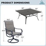 MFSTUDIO Patio Table and Chairs Set, Patio Dining Set for 8 with Umbrella Hole, 9 Piece Outdoor Patio Furniture Set for Deck/Backyard/Poolside/Garden MFSTUDIO