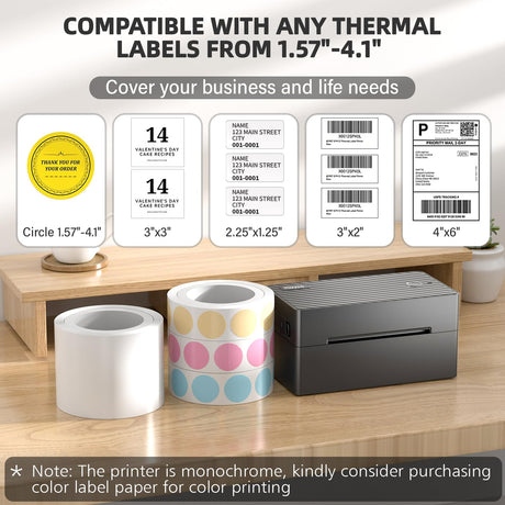 PEDOOLO Label Printer, Bluetooth Shipping Label Printer, 4x6 Thermal Printer for Shipping Packages, Compatible with Android. iPhone.Windows, Mac, Chromebook, Amazon, Ebay, UPS.USPS, FedEx, Shopify PEDOOLO