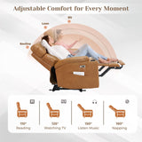 PALLOME Power Recliner Loveseat, Electric Reclining Sofa with USB & Type-C Ports, Wall Hugger Recliner with Extended Footrest, Loveseat Couch for Living Room, RV (Brown) PALLOME