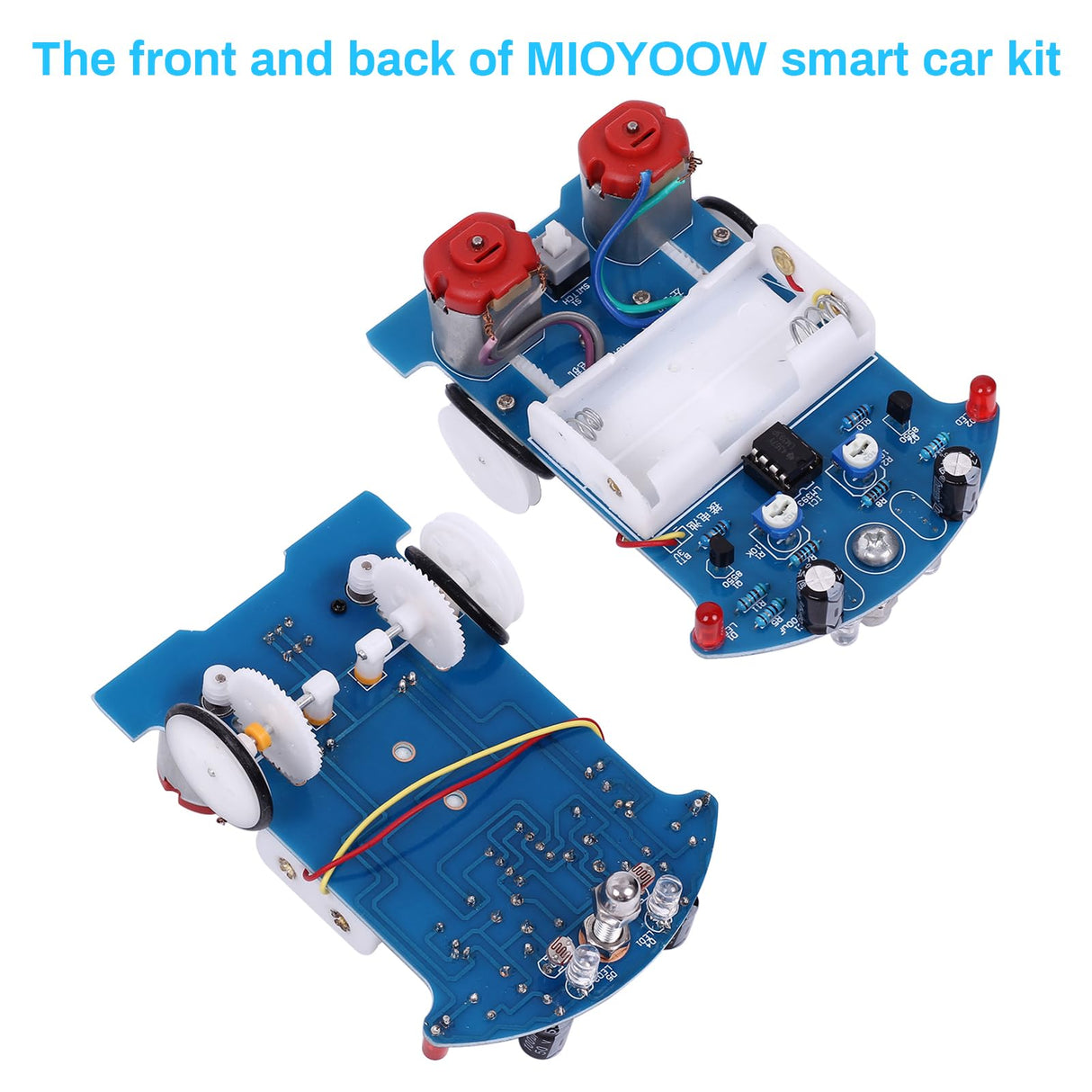 MiOYOOW Soldering Practice Kit, Line Following Robot Car Kit Beginners DIY Smart Car Soldering Project Kit for School Competition STEM Education, Learning Electronic Toys for 10+ Years Old Boys Girls MiOYOOW