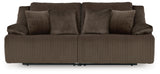 Signature Design by Ashley Top Tier Modern 2-Piece Reclining Sectional Loveseat with 4 Accent Pillows, Dark Brown Signature Design by Ashley
