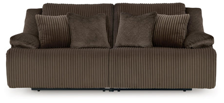 Signature Design by Ashley Top Tier Modern 2-Piece Reclining Sectional Loveseat with 4 Accent Pillows, Dark Brown Signature Design by Ashley