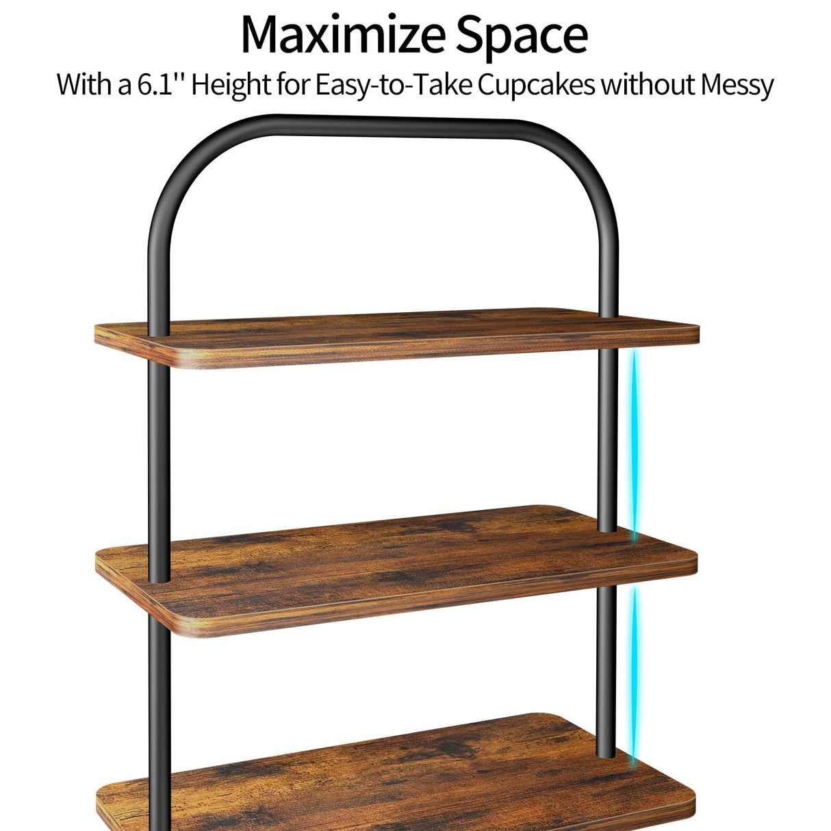 Cupcake Stand, 3 Tier Wood Cupcake Stand for 50 Cupcakes Large Dessert Stand Cupcake Display Stand Cupcake Tower for Farmhouse Decor, Party Serving Tray, Vendor Dessert Table Display Set OugeWood