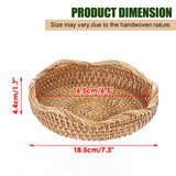 Hipiwe Round Key Basket Bowl for Entryway 7.3" Natural Rattan Fruit Bowl Woven Wicker Basket Serving Tray Rattan Organizer Basket Decorative Baskets for Kitchen Counter Bedside Living Room Hipiwe