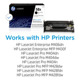 HP 58X Black High-yield Toner Cartridge | Works with HP LaserJet Enterprise M406dn, HP LaserJet Enterprise MFP M430f, HP LaserJet Pro M404 Series, HP LaserJet Pro MFP M428 Series | CF258X HP