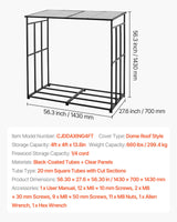 VEVOR Firewood Rack with Sloped Roof, 4 ft Outdoor Firewood Holder, 1/4 Cord Log Storage Shed, 660lb Max Weight Capacity, Powder-Coated Metal Wood Storage Rack for Fireplace Deck Backyard Garden VEVOR