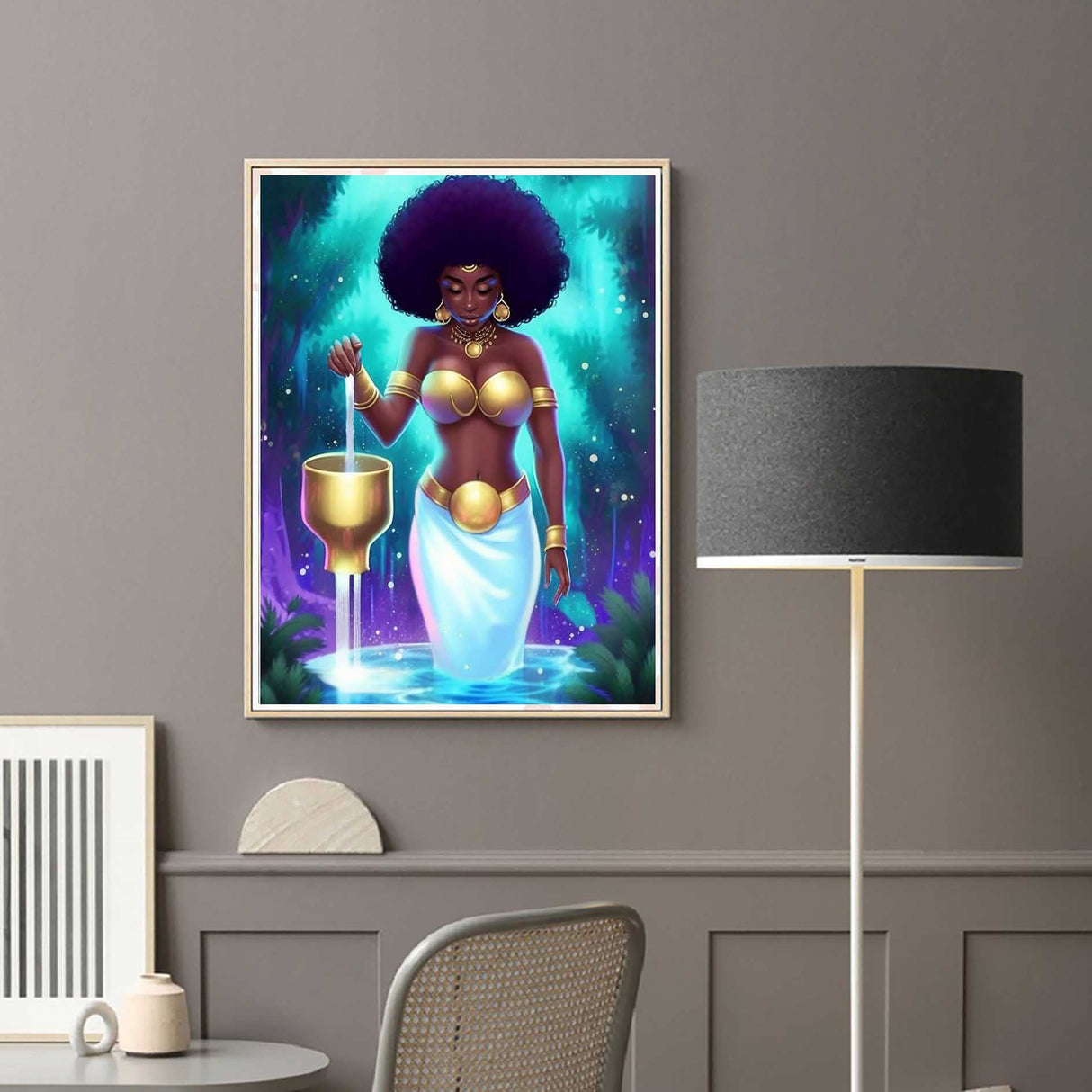 Diymood DIY 5D Diamond Painting Kits for Adults African American - Diamond Art Kits for Adults African American | Full Drill Round | Crystal Mosaic | Beginner | Home Wall Decor | 12x16inch Diymood