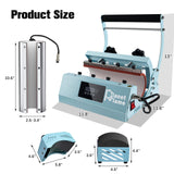 PlanetFlame Tumbler and Hat Heat Press Machine, 2-in-1 Combo Machine for Cup and Cap with Gloves and High Temp Heat Resistant Tape for 11oz-30oz Sublimation Tumbler and All Caps, Blue PlanetFlame