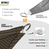 TANG 18' x 18' x 18' Sun Shade Sail Equilateral Triangle Permeable Canopy UV Block Shade Cloth for Patio Outdoor Backyard Pergola Porch Deck Garden Carport Awning, Brown TANG