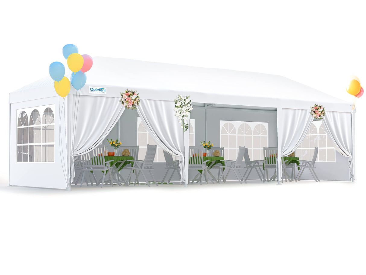 Quictent 10x30 Party Tent Gazebo Wedding Canopy Tent for Parties BBQ Shelter Pavilion with Removable Sidewalls & Elegant Church Quictent