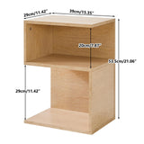 IBUYKE S-Shaped Nightstand, 3-Tier Wood Nightstand with Open Storage, Minimalist End Table for Small Spaces, Easy Assembly, Bedside Table for Bedroom, Natural UWST004R IBUYKE