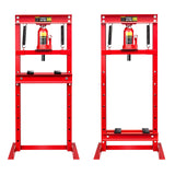 Goplus 12 Ton Hydraulic Shop Floor Press, Steel H-Frame Shop Press with Steel Plates Adjustable Working Table, Floor Stand Jack for Gears and Bearings Goplus