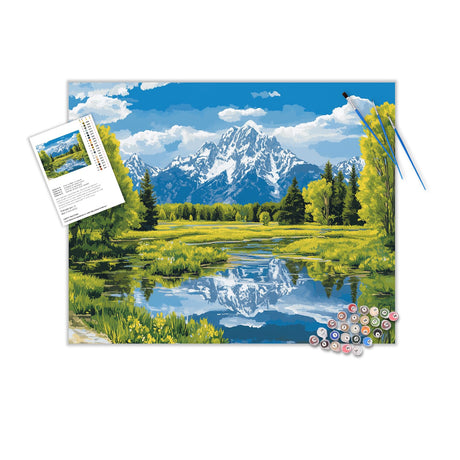 ARNLRDYA Grand Teton Paint by Numbers for Adults, Mountain Forest National Park Paint by Number Kits, Lake Scenery Acrylic Painting on Canvas for Gift Home Decor(20x16inches,No Frame) ARNLRDYA
