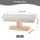 NBEADS Wooden Watch Display Stand, T-Bar Bracelet Holder Faux Suede Jewelry Organizer Holder Removable Bangle Pendants Anklet Tower Rack for Home Use, Retail Display Selling Gainsboro, 7.6x1.9x3.5inch NBEADS