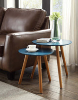Convenience Concepts Oslo Nesting End Tables, Blue / Natural Convenience Concepts