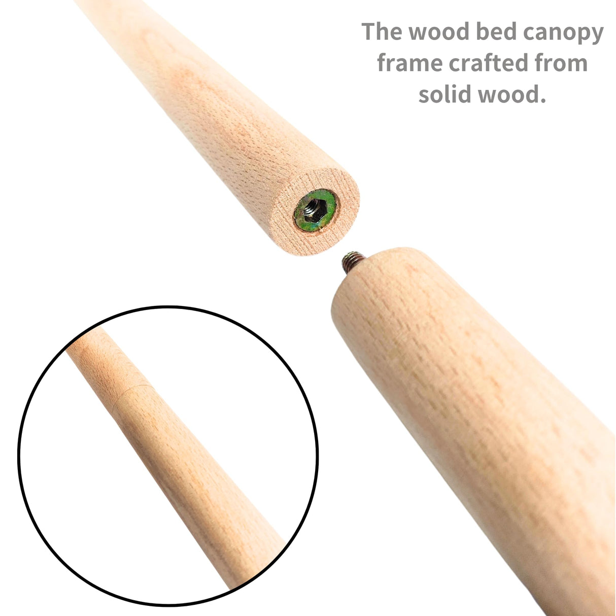 Beyeutao Wood Bed Canopy Frame 63 inches Bed Curtains Frame Solid Wooden Bed Poles Hanging Bed Poles Canopy Bed Frame Play Tent Frame Suitable for All Beds. Beyeutao