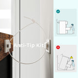 LIKIMIO 59" 6 Drawers Dresser for Bedroom, Power Strip, Farmhouse Large Wood Dressers & Chest of Drawers with Wide Storage Cabinet, Rustic Brown & Black LIKIMIO