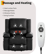 Garvee Oversized Power Lift Recliner Chair - Heat and Massage, PU Leather Electric Lift Recliner for Elderly & Mobility Impaired, Adjustable Back and Legs, Heavy Duty Lift Chair for Seniors Garvee