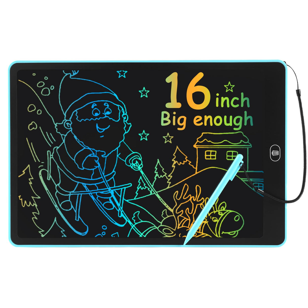 16 inch LCD Writing Tablet for Kids Adults,Colorful Drawing Pad Doodle Board School Supplies Christmas Gifts Toys for Girls Boys 3 4 5 6 7 8 Year Old Girl Boy Birthday Gift Ideas (Blue) ZENZAL