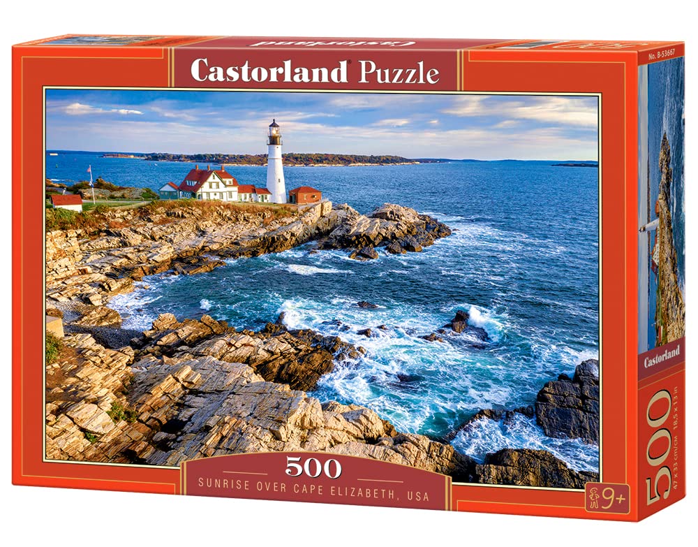 CASTORLAND 500 Piece Jigsaw Puzzle, Sunrise Over Cape Elizabeth, Sea Puzzle, Seashore, USA, Adult Puzzle, Castorland B-53667 Castorland