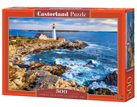 CASTORLAND 500 Piece Jigsaw Puzzle, Sunrise Over Cape Elizabeth, Sea Puzzle, Seashore, USA, Adult Puzzle, Castorland B-53667 Castorland