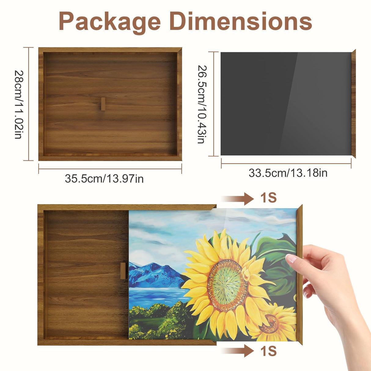 JBBTOOL Hidden Storage Box, Concealment Furniture Wall Safe Wooden Concealment Shelf for Wall with Picture Frame for Valuables or Secret Decor JBBTOOL