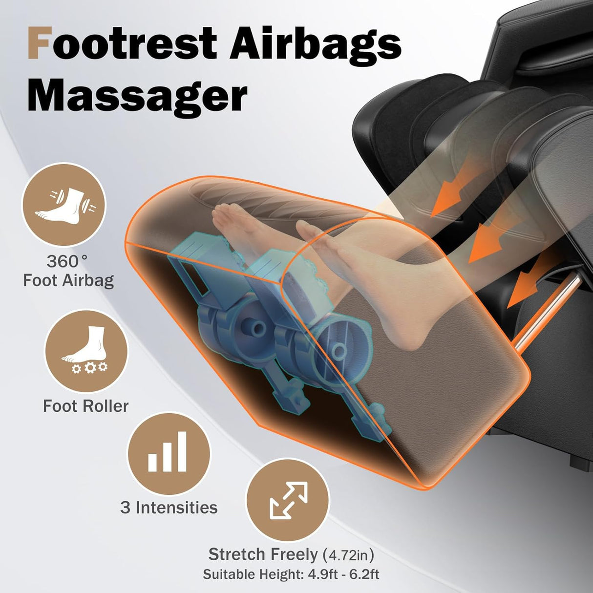 Massage Chair Full Body, Zero Gravity 4D Shiatsu Massage Recliner Chair with Heat, Airbags, Phone Controller, Bluetooth Speaker, Brown DODOPEN