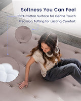 ZonLi Japanese Floor Futon Mattress Full Size 60"x 80",100% Cotton 2.5'' Thicken Tatami Mattress,Foldable Sleeping Pad,Portable Dormitory Tatami Mat,Roll Up Floor Lounger Bed for Adult (Grey) ZonLi