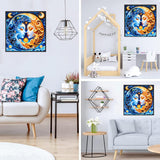 Zythron Sun and Moon Diamond Art Kits for Adults-Diamond Art Painting Diamond Painting Kit for Adult,Round Full Drill Diamonds, Diamond Art Kits for Home Decor 12x12in Zythron