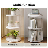 Zream 2 Tier Rotating Bookshelf, Revolving Bookcase 360 Display Spinning Bookshelf Tower, Small Corner Bookshelf for Small Space, Narrow Book Shelf Organizer for Playroom, Bedroom, Living Room Zream