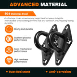 Aheucndg 1700 lb Capacity Hammock Hanging kit, 2 Pack M10 Premium Heavy Duty Pad Eye Hooks + 2 Pack Snap Hooks and 8 Pack Heavy Duty Screws for Outdoor Indoor Activity. Aheucndg