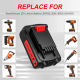 POWTREE LBXR20 20V 3.8Ah Replacement for Black and Decker 20V Max Lithium Battery LB20 LBX20 LBXR2020-OPE LBX4020 Cordless Tools Battery with 20V Black and Decker Battery Charger POWTREE