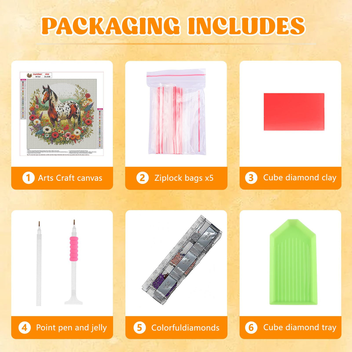 RICUVED Horse Diamond Painting Kits for Adults, Animal Diamond Art Kits for Adults DIY 5D Flowers Diamond Art Painting Full Drill Round Rhinestone Gem Art and Crafts for Home Wall Decor 12X12inch RICUVED