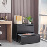 Approgreent 2 Drawer File Cabinet, File Cabinets for Home Office, Printer Stand, File Cabinet with Lock, Lateral Filing Cabinet for A4/Letter/Legal Size File Folders, Assembly Required(Black) Approgreent