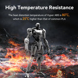 Official Creality Hyper ABS Filament 1.75mm, 3D Printer Filament for High Temperature Resistance, 1kg(2.2lb)/Spool, Dimensional Accuracy ± 0.05 mm, Fits for Most 3D Printers (Gray) Creality