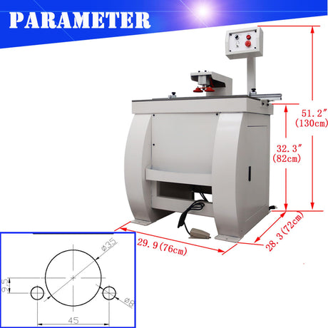 HQHAOTWU Pneumatic Dust-free Hinge Boring Insertion Machine Single Head Hinge Boring Drill Press Machine Woodworking Hinge Drilling Processing Machine Adjustable Punching Depth HQHAOTWU