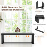 Giantex 56.5" L Wood Dining Bench, Industrial Table Bench w Metal Frame, Adjustable Footpads, 440LBS Load Capacity, Farmhouse Bench for Kitchen, Dining, Living Room, Entryway (Black, Rectangular) Giantex