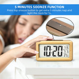 everwood Wooden Digital Battery Operated Alarm Clocks for Bedrooms, Beside, Table, Desk everwood